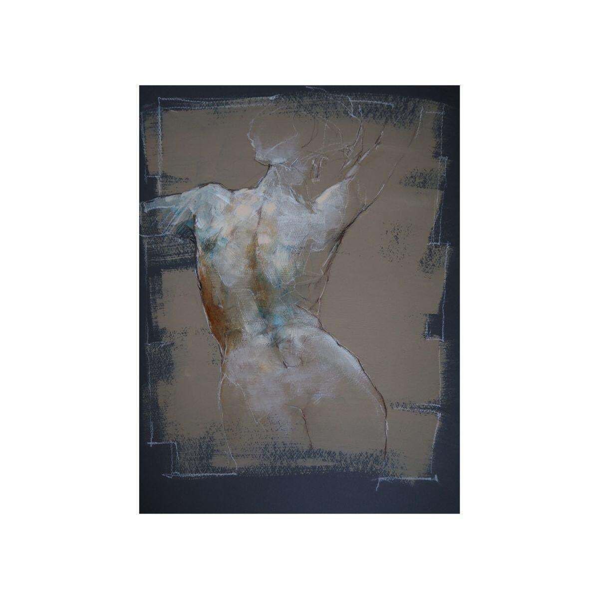 Michał Bajsarowiczoriginal Nude Female Figure Drawing   Mixed Media Paper Artwork By Polish Artist2026 photo furniture