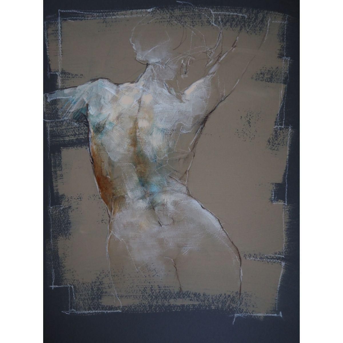 Michał Bajsarowiczoriginal Nude Female Figure Drawing   Mixed Media Paper Artwork By Polish Artist2026 photo for sale