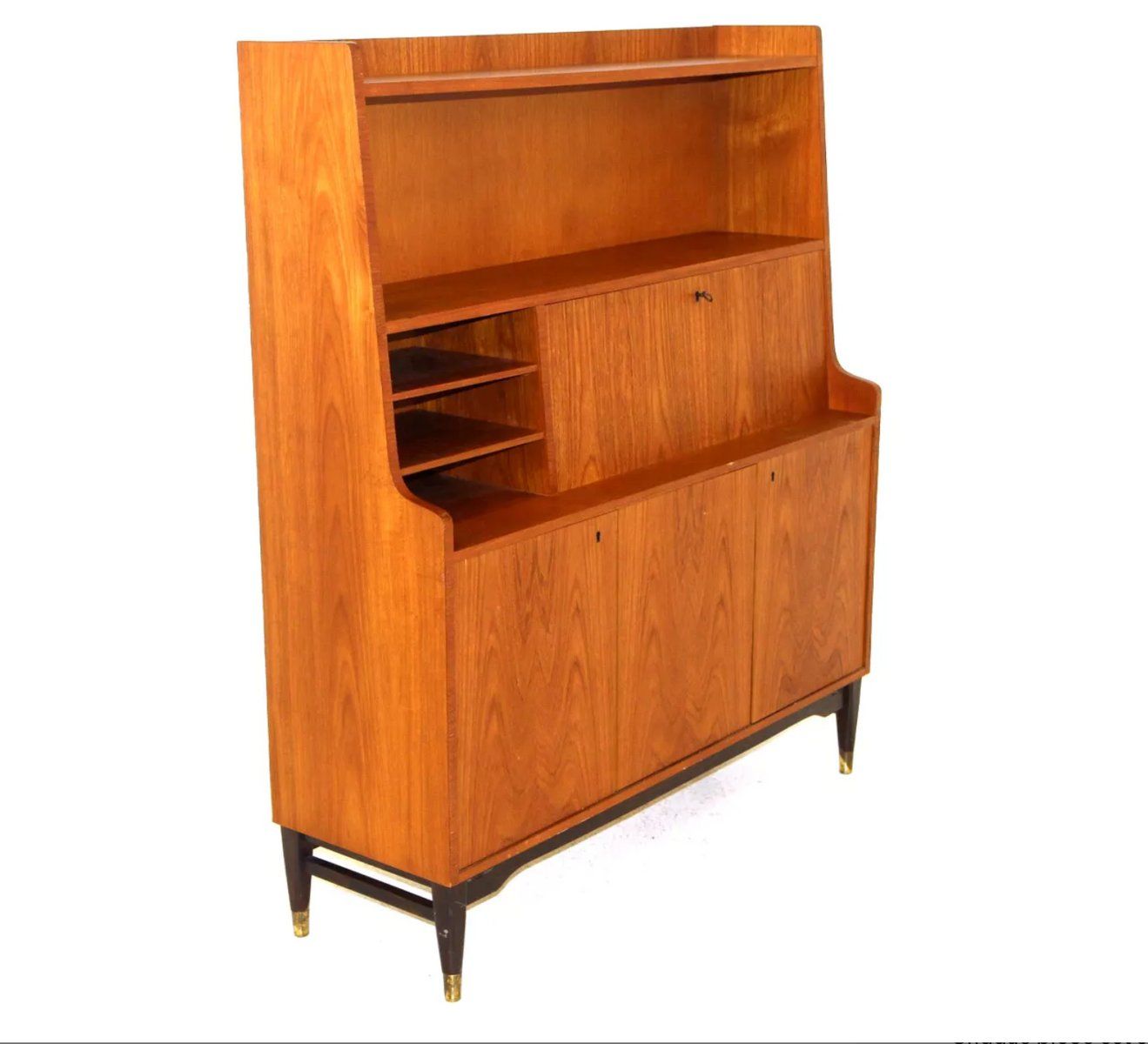 Scandinavian Teak Secretary Desk, Sweden, 1950s