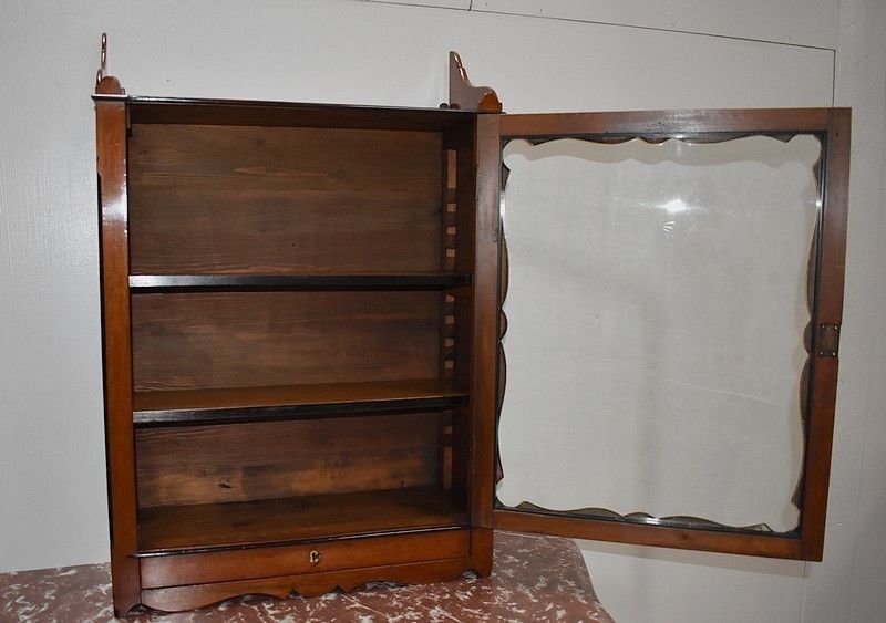 19th Century Mahogany Wall Display Case photo Furniture