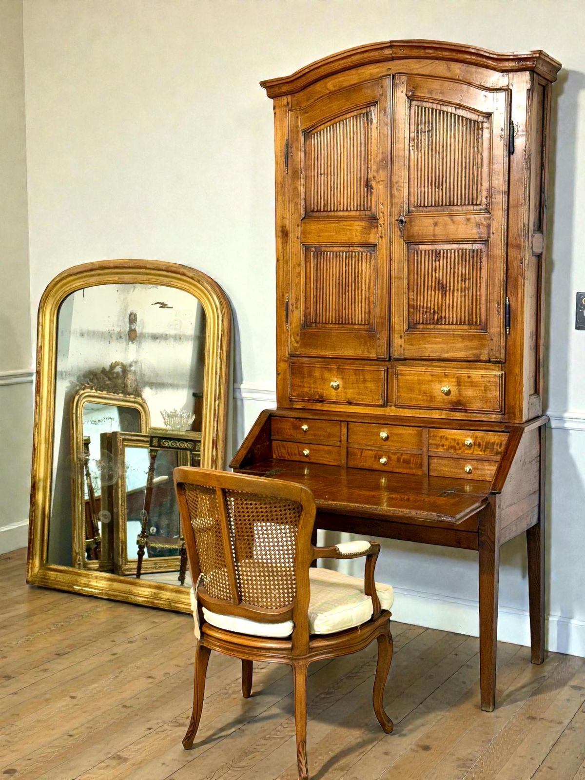 5292.0 French Louis XVI Period Walnut Secretaire Desk, Circa 1780 photo