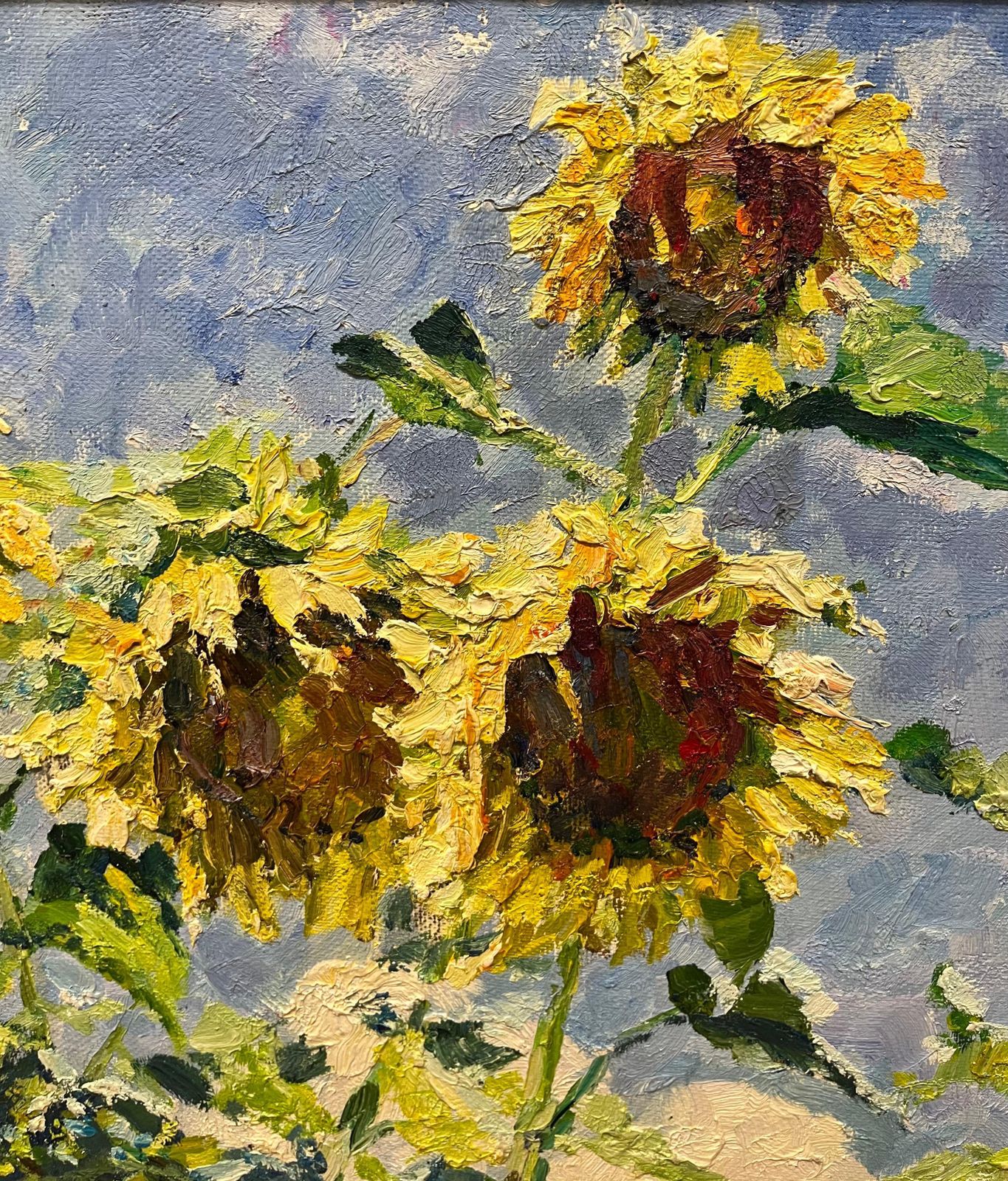 Georgij Moroz"Sunflowers"Summer, Yellow, Oil Cm. 115 X 1052006 photo Art