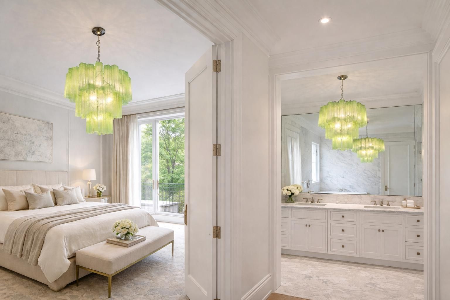 Pair Italian Chandeliers In Murano Glass photo buy