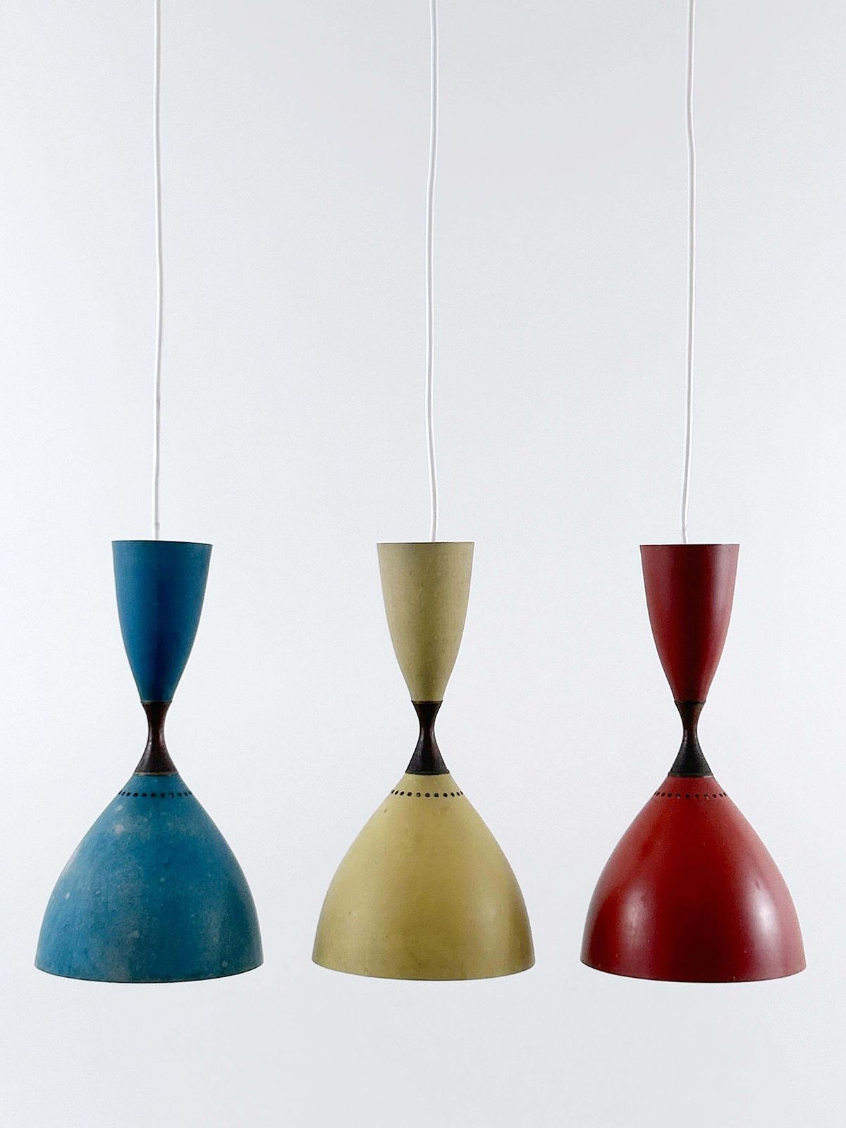 Set Of Three Diabolo Pendant Lamps By Svend Middelboe For Nordisk Solar 1958 photo furniture