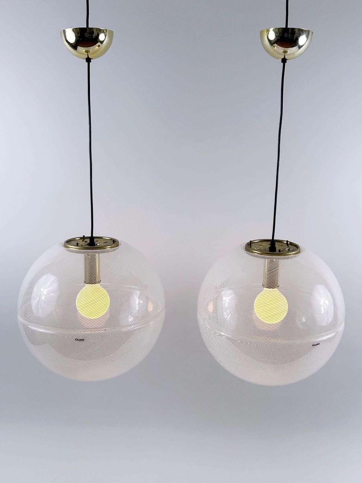 photo vinterior 1 Of 2 Elegant Mid Century Modern Sfera Pendant Lamps By Iguzzini Italy 1970s