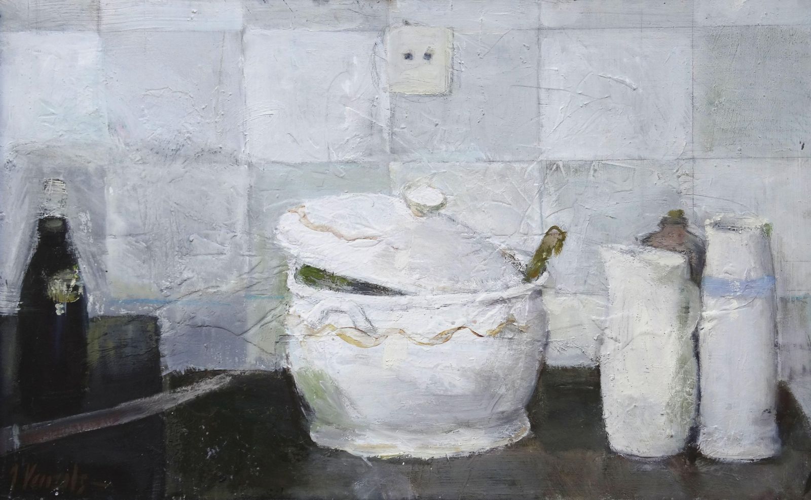 Imants Vecozolsstill Life In Kitchen. Oil On Plywood. 50x80 Cm2010