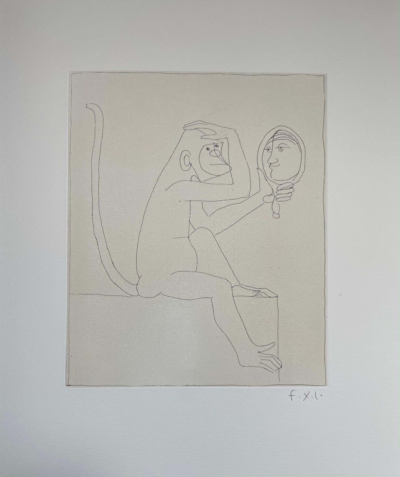 Claude And Francois Xavier Lalannefrancois Xavier Lalanne (1927 2008) The Monkey With The Mirror (Singe Au Miroir)2002 photo for sale