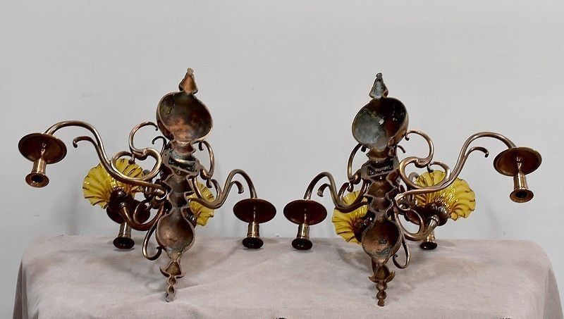 Pair Of Dutch Copper Wall Sconces photo vinterior