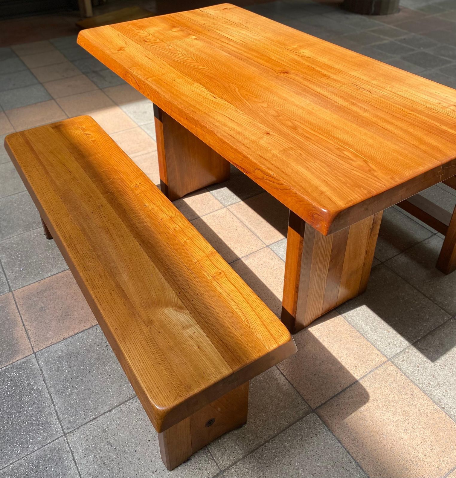 Pierre Chapo   T14a Table And Benches Set   Circa 1970 photo 17793.0