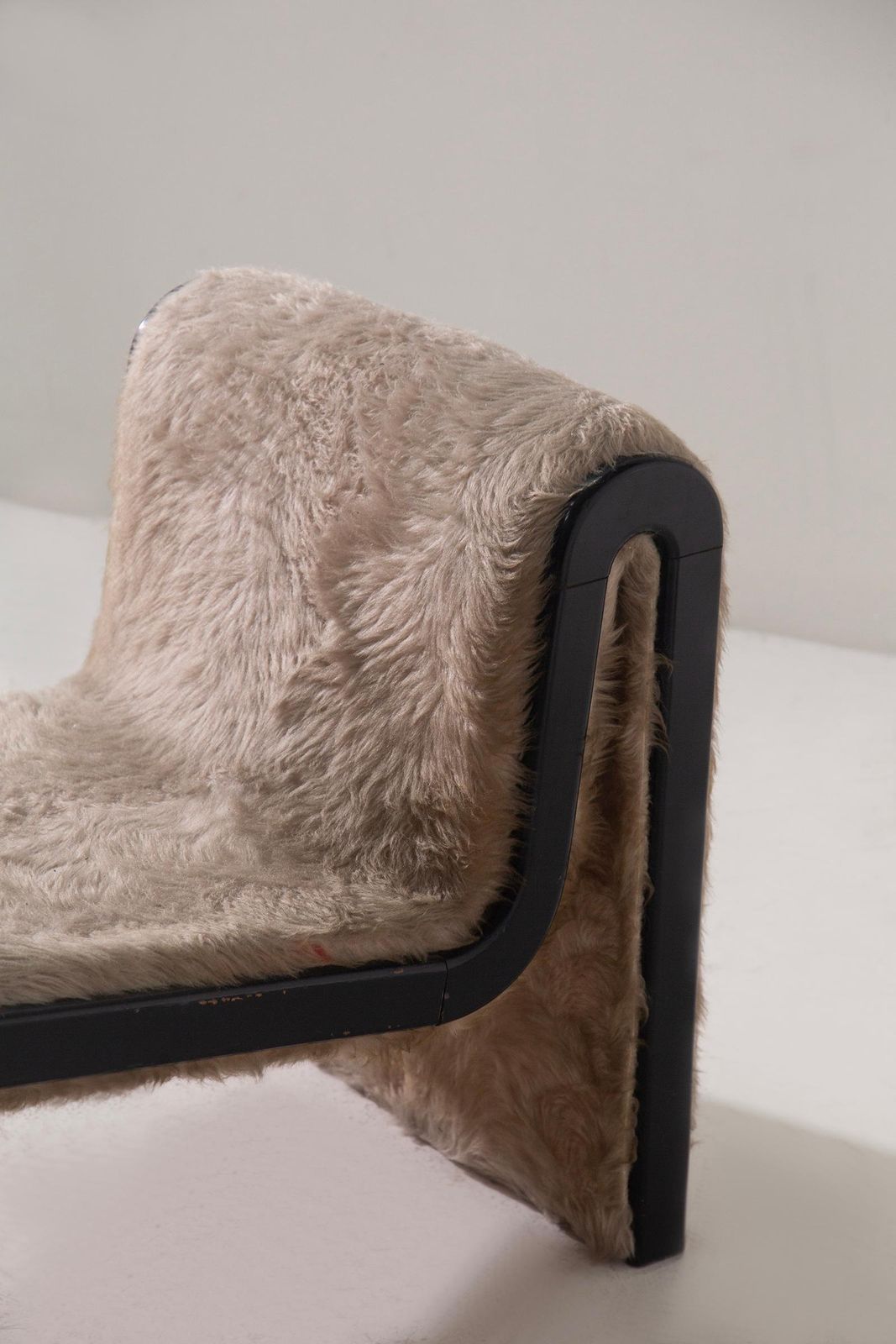 Postmodern Italian Chaise Longue In Faux Fur Brown photo Furniture
