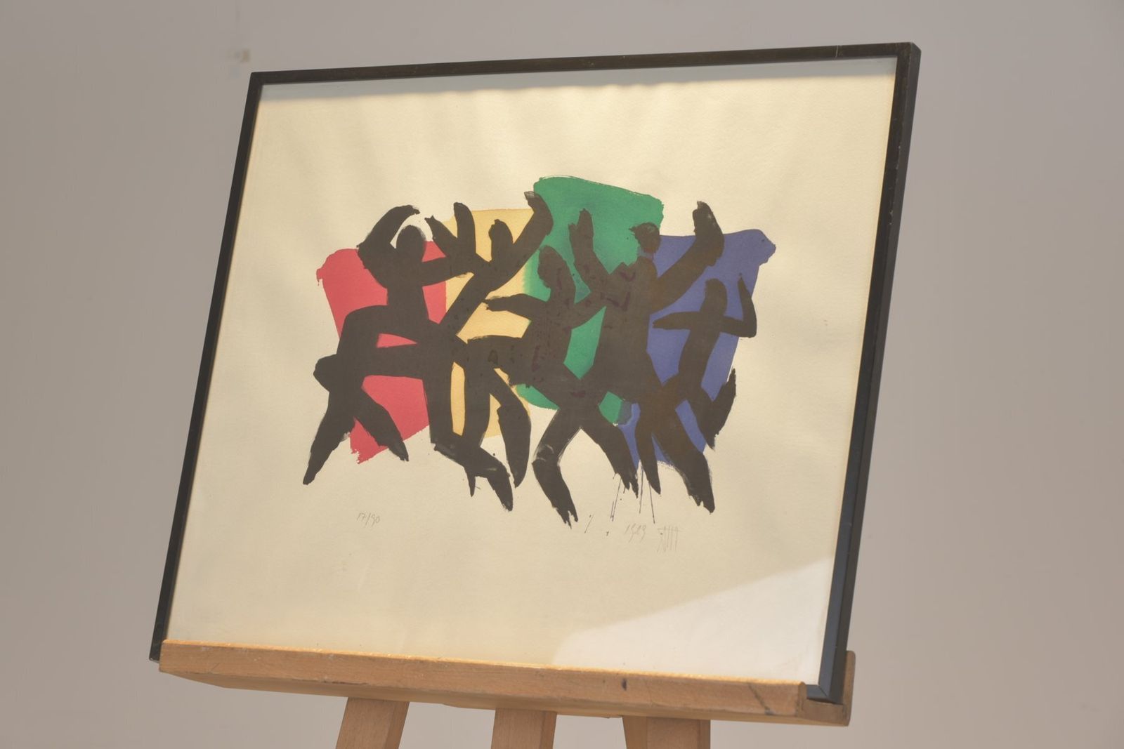 Figuren, Illegible Signature, 1989, Lithograph, 17/90, Framed photo for sale
