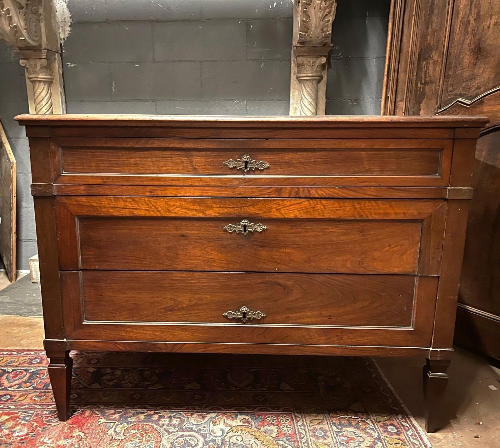 Pair Of Walnut Chest Of Drawers, 3 Drawer, Italy photo 5755.0