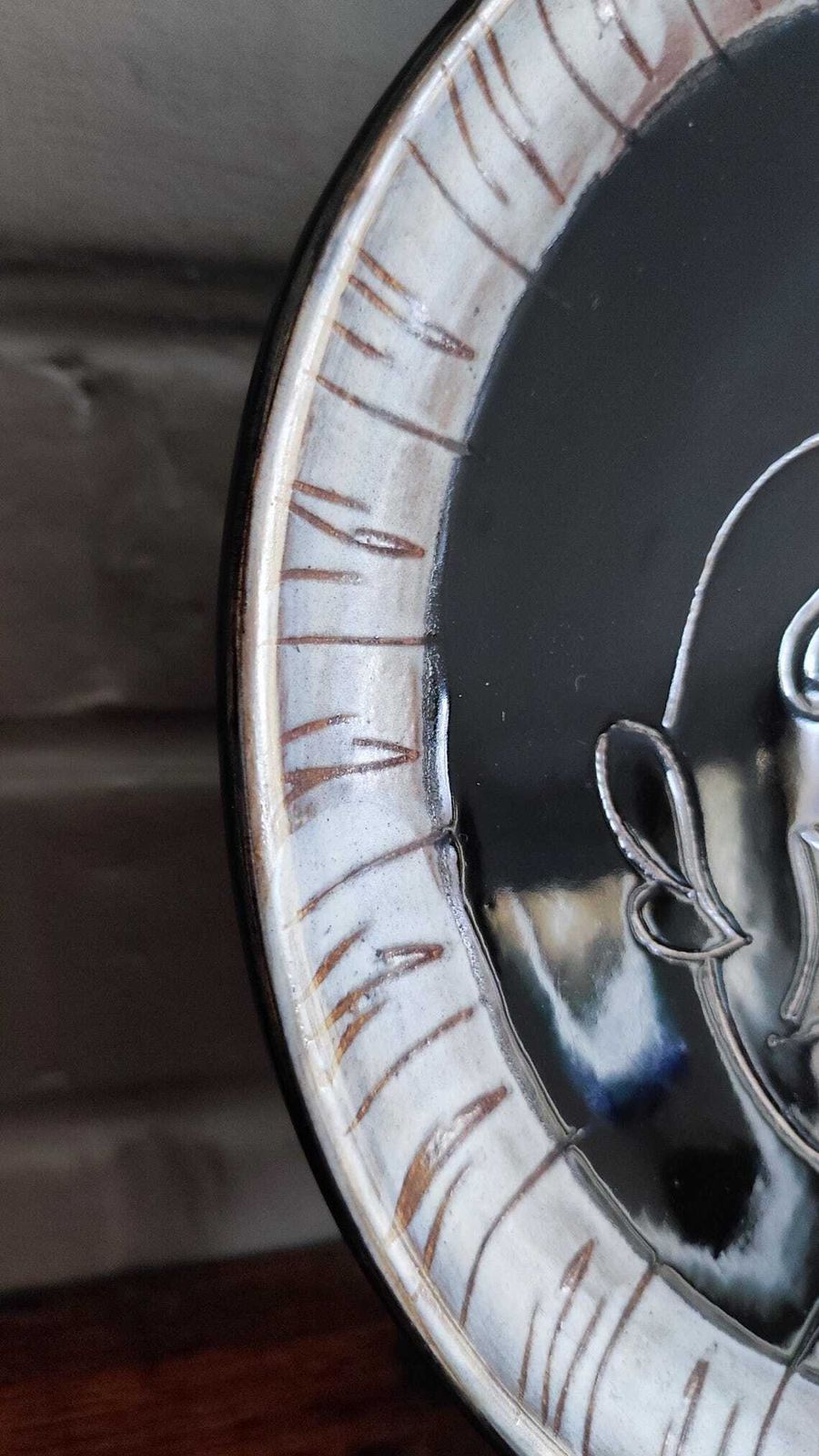photo for sale Mid Century Ceramic Decorative Plate Fish Design, Atelier Cerenne Vallauris