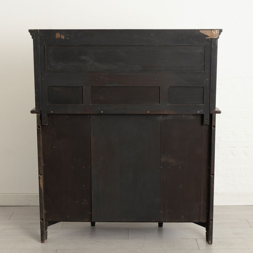 Aesthetic Movement Ebonised Cabinet With Mirrored Back By Garnett & Sons, Warrington C.1890 photo for sale