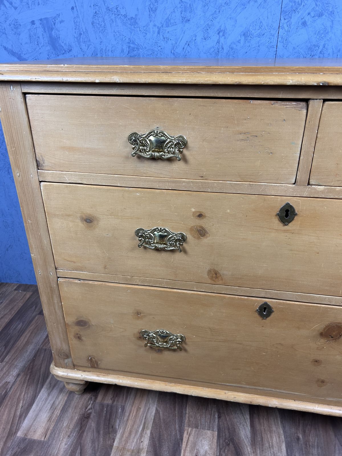 Antique Early Victorian Pine Chest Of Drawers Large photo buy