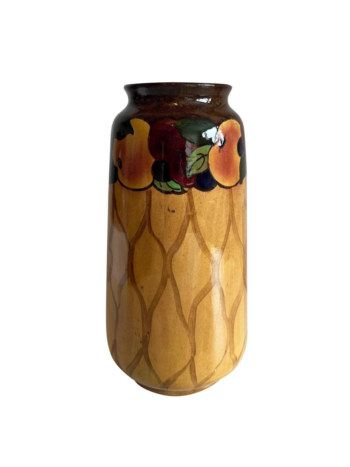 Antique Pair Of Royal Stanley Vases – Hand Painted Art Deco Jacobean Ware Made In England photo for sale