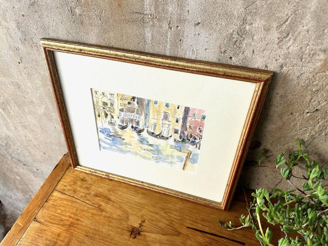 Original Arthur Giardelli (1911 2009) Venice Signed Watercolour Painting   'Gondola!, Gondola!' photo 350.0