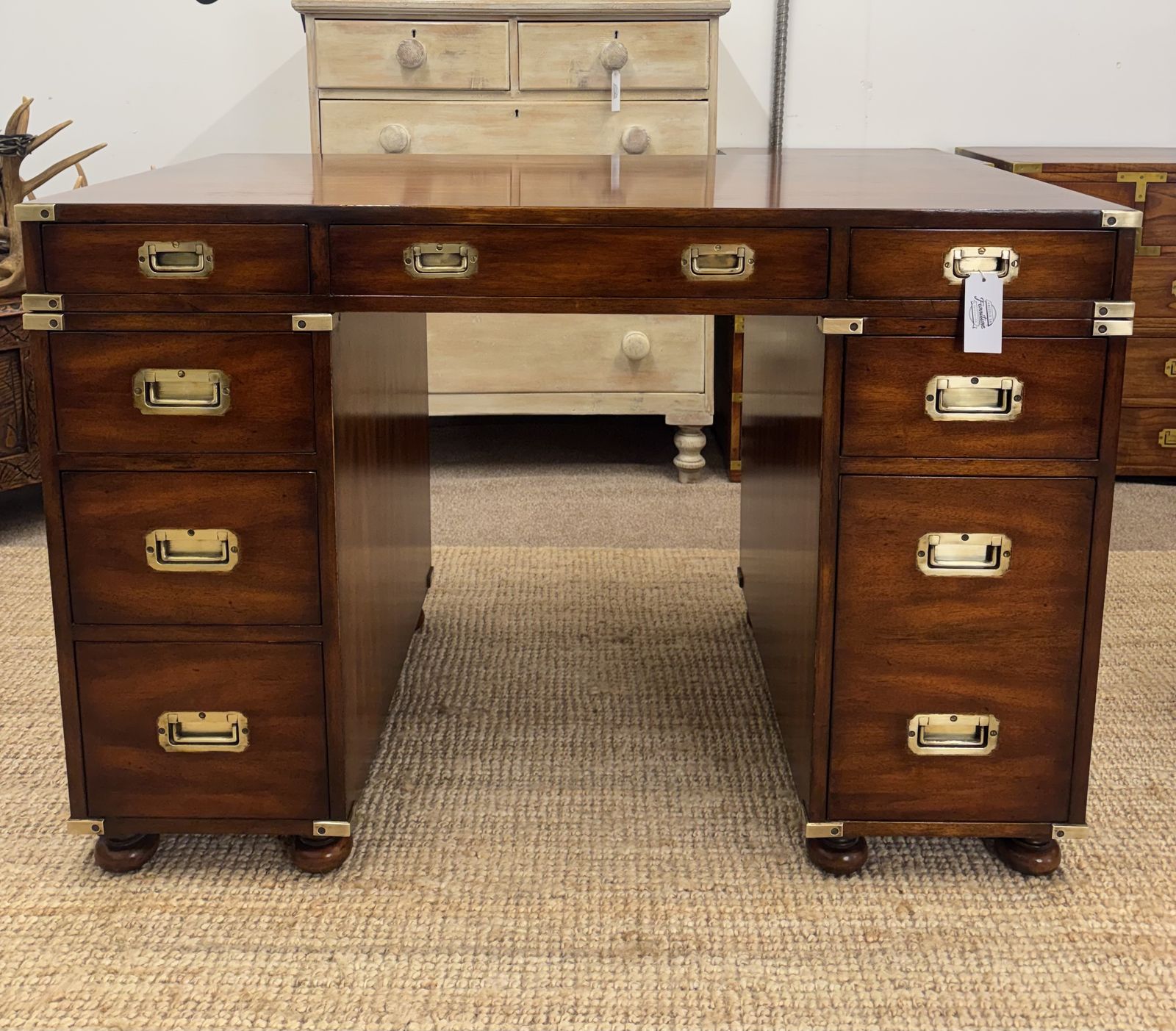 Vintage Mahogany Campaign Desk