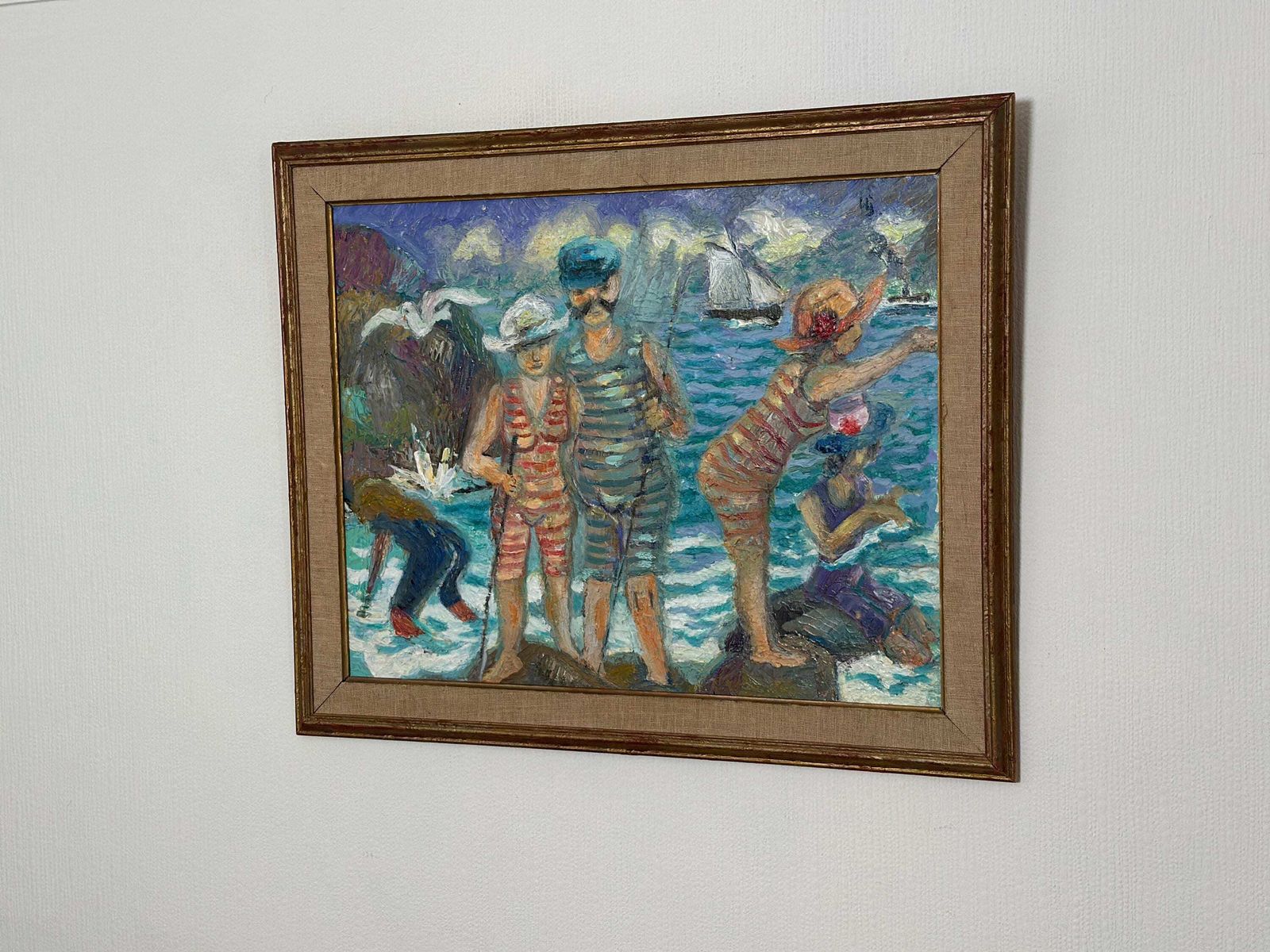 photo furniture Original Swedish Oil On Panel – “Summer” By Lars Ljungquis 2008 – Vintage & Framed – 61.5 × 75 Cm (24.2" × 29.5")