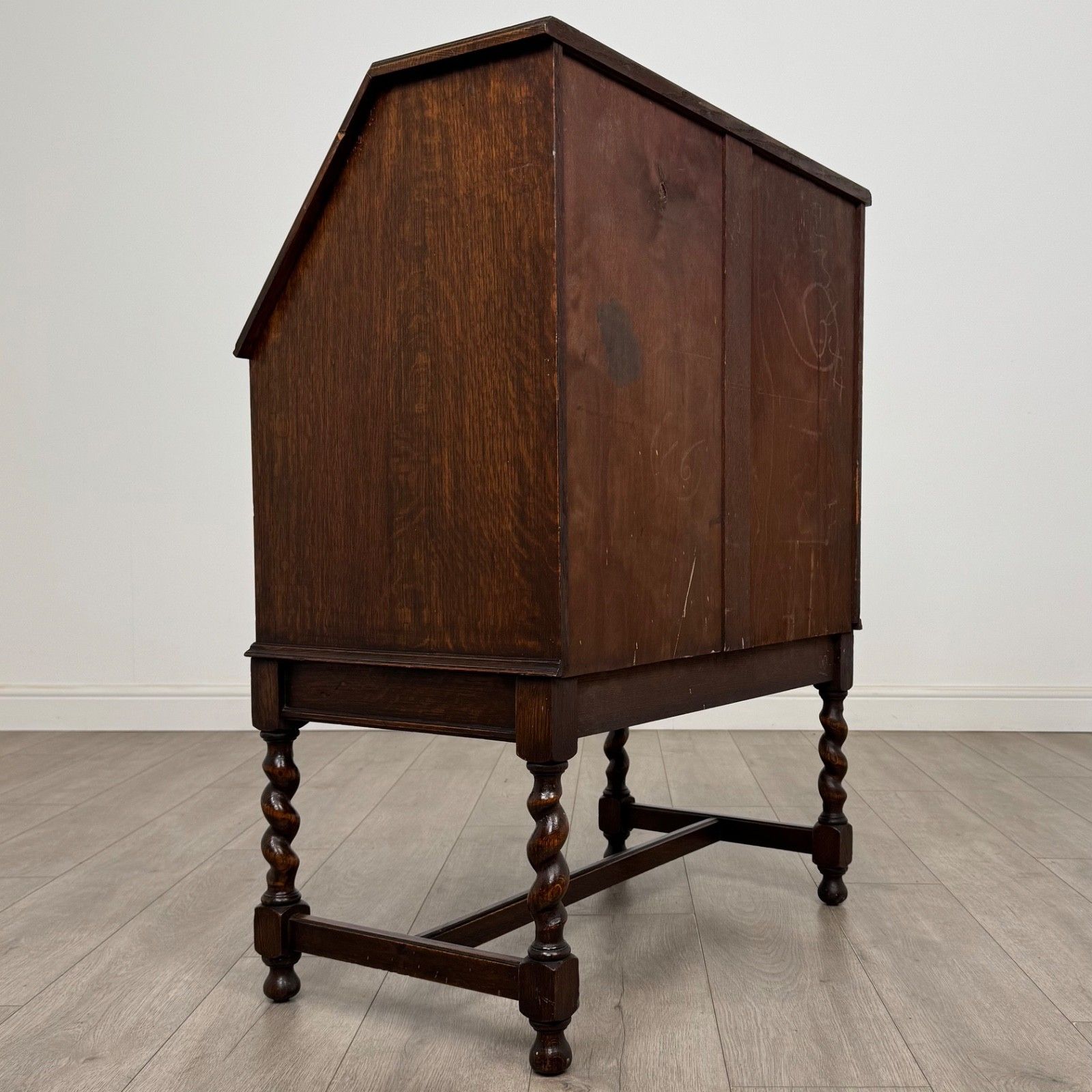 Antique 20th Century Fine Jacobean Style Bureau In Oak ( Af 5261 ) photo 495.0