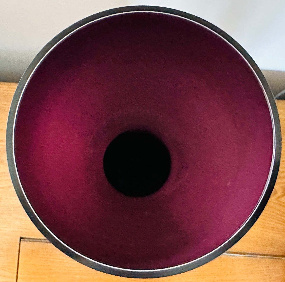Home Decor Large 1960s Scandinavian Purple White & Clear Encased Glass Vase Attr. Holmegaard photo