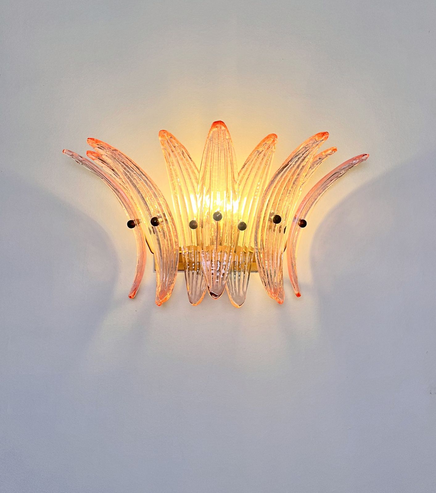 Lighting Vintage Palmette Wall Light   Pink Glasses photo