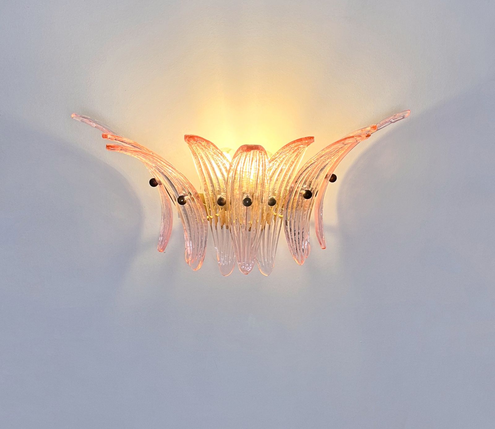 photo buy Vintage Palmette Wall Light   Pink Glasses