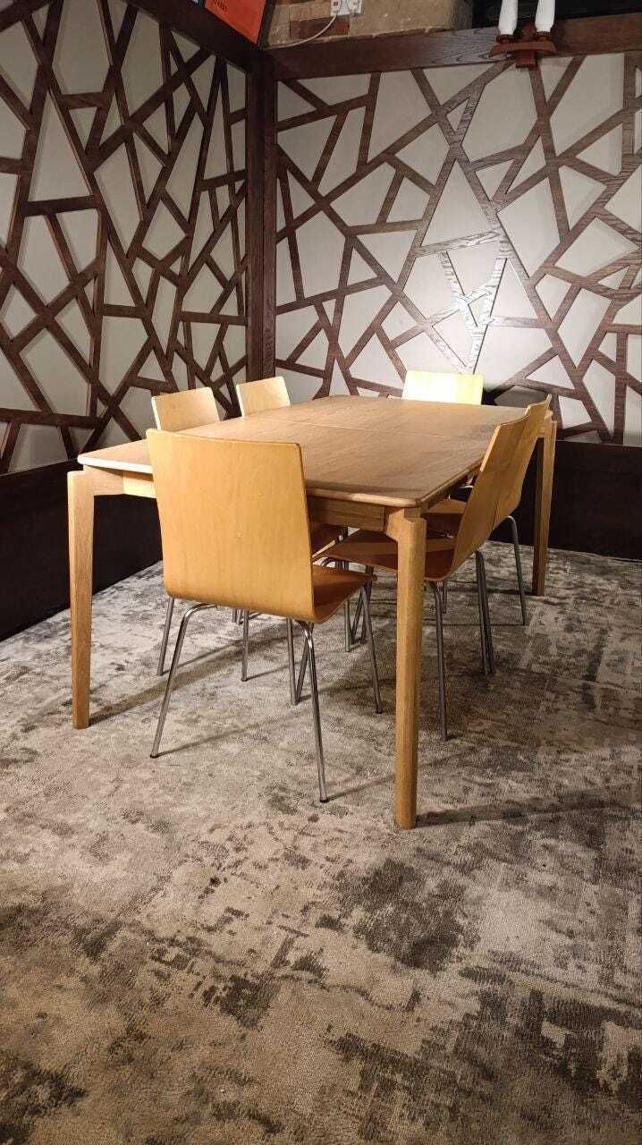 The Rowan Dining Set, Modern Revival Collection, Extendable Oak Table And Eight Bentwood Chairs photo buy