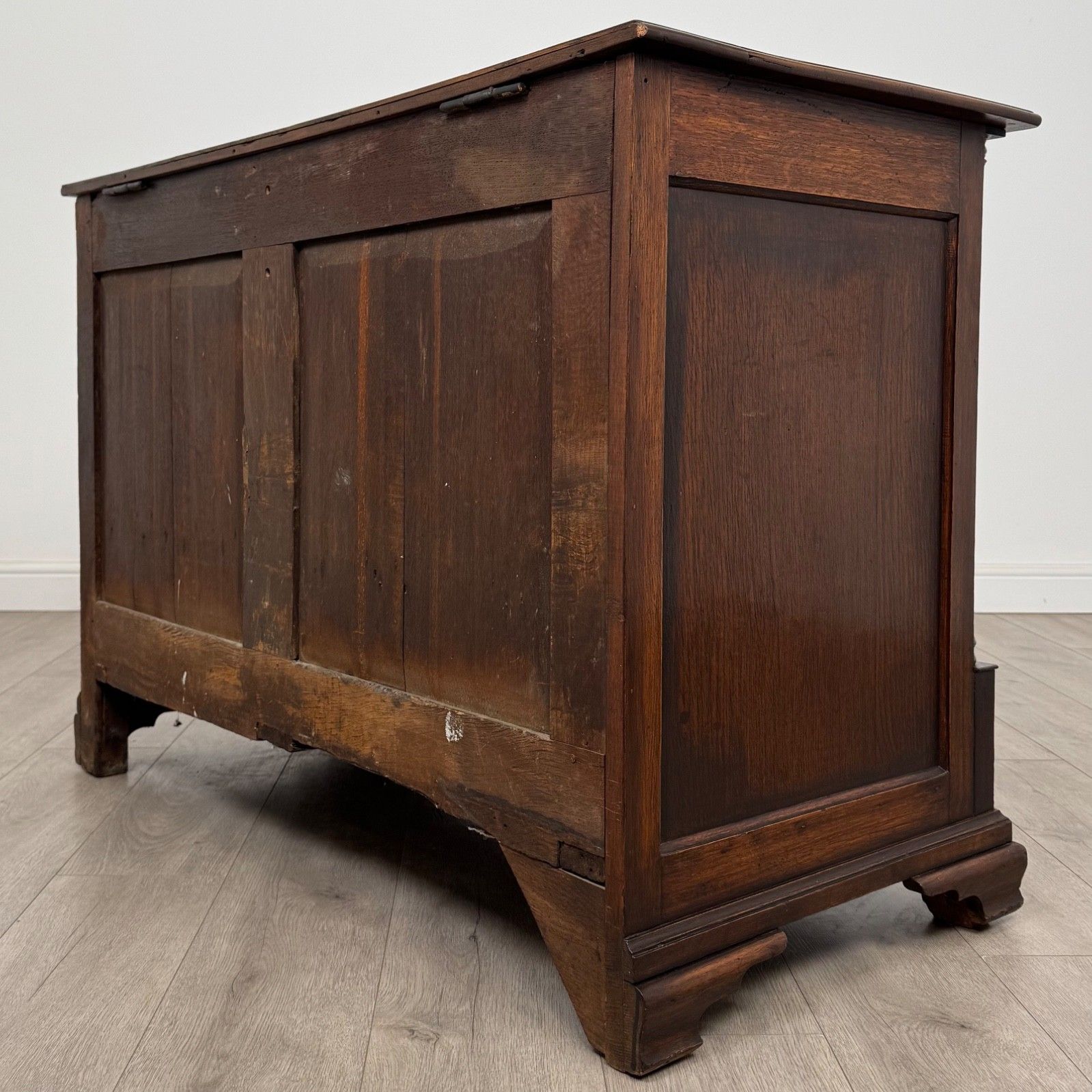 Antique 18th Century Georgian Lancashire Chest In Oak ( Af 5221 ) photo vinterior