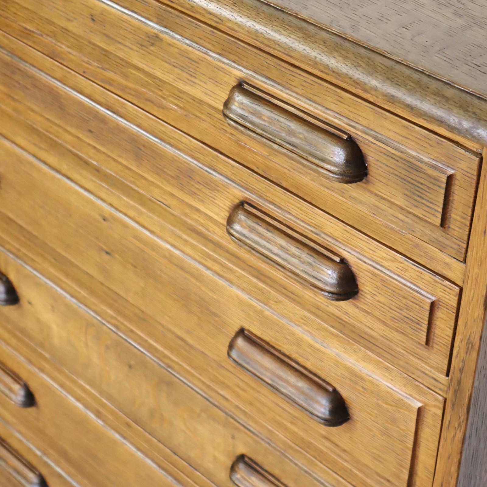 Antique Oak Printers Map Drawers Tallboy 2002g photo Furniture