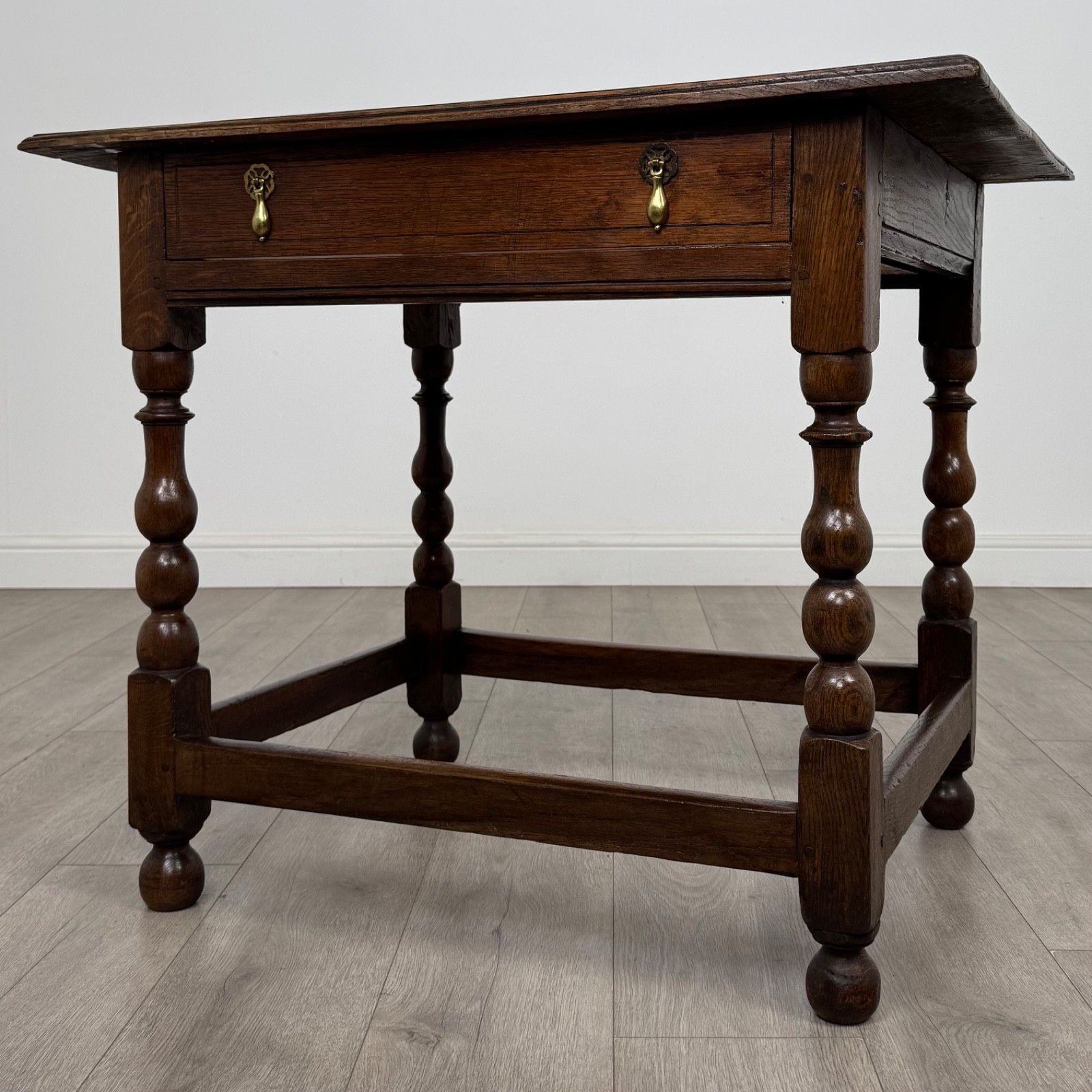 Antique 18th Century Georgian Bobbin Turned Side Table In Oak ( Af 5234 ) photo furniture