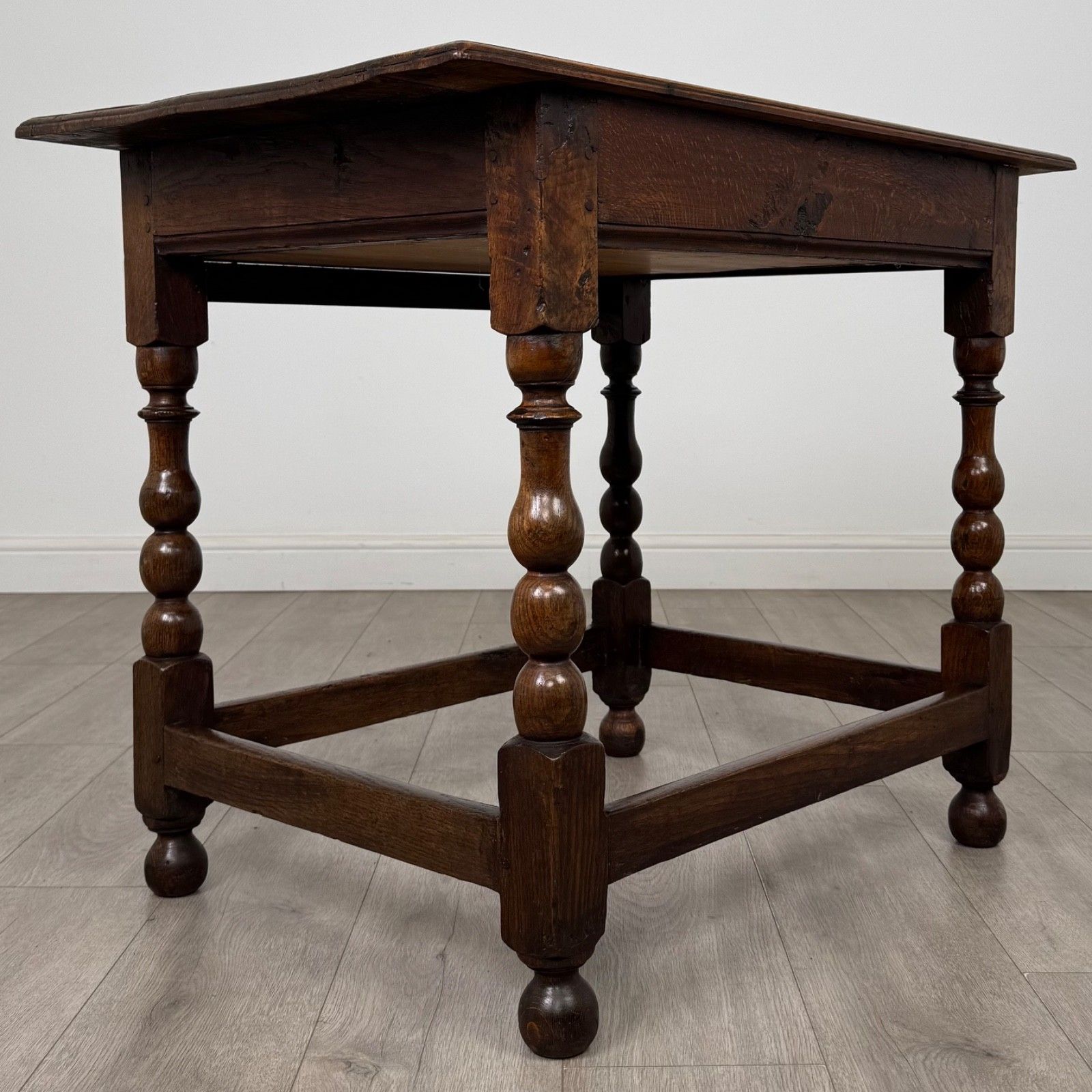 Antique 18th Century Georgian Bobbin Turned Side Table In Oak ( Af 5234 ) photo Furniture