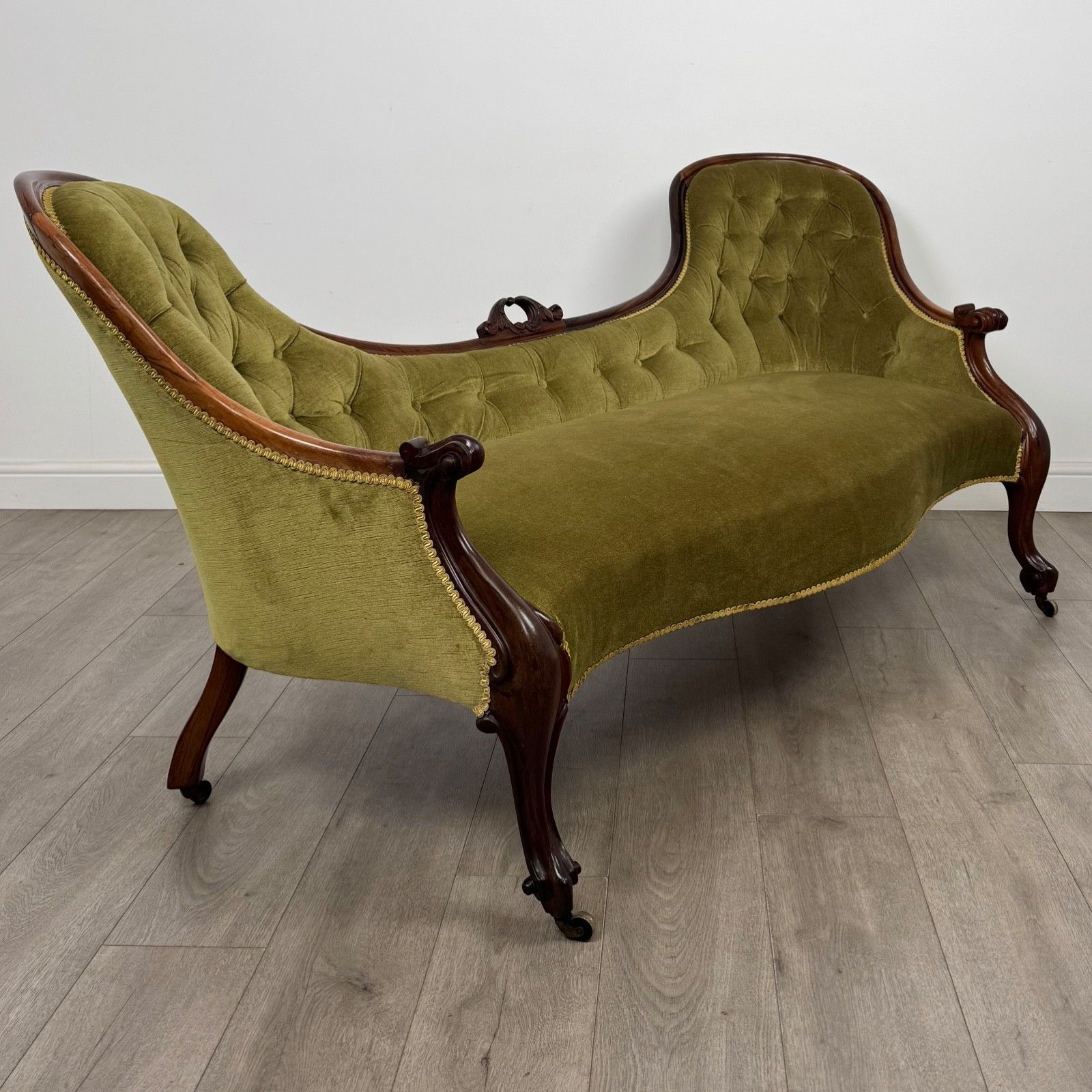 Antique 19th Century Victorian Spoon Back Settee In Mahogany ( Af 5246 ) photo vintage