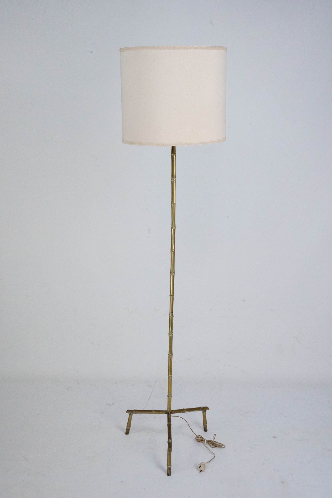 Mid Century Italian Solid Brass Faux Bamboo Floor Lamp, 1960s photo furniture