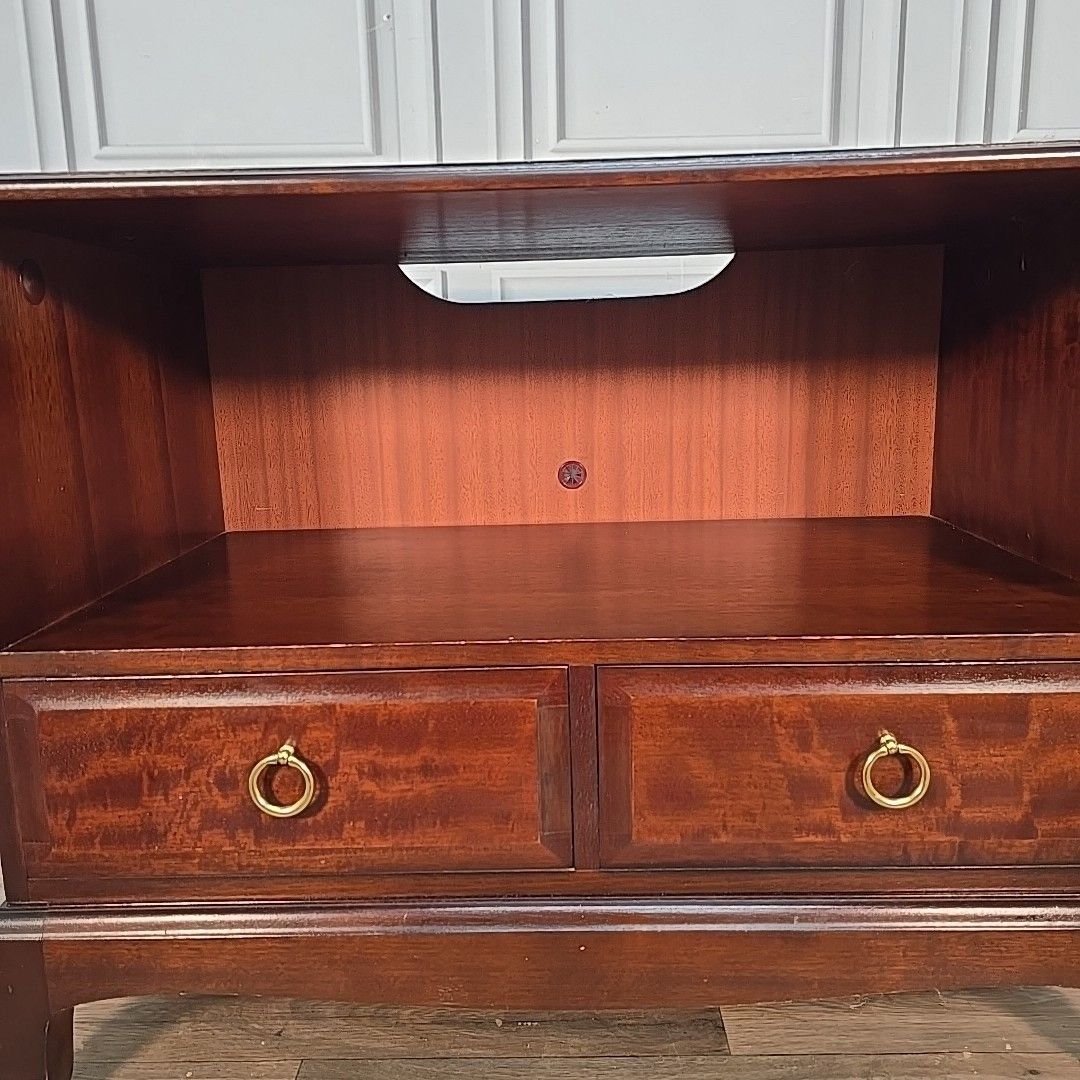 Stag Minstrel Tv Unit Media Cabinet Mahogany 2 Drawer Vintage Retro Table photo vintage