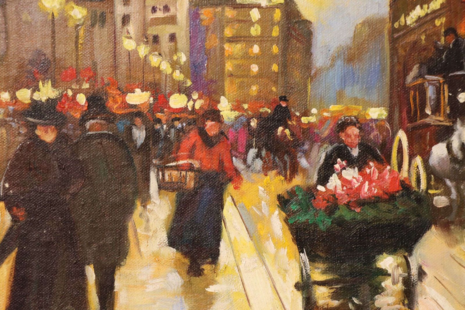 Paris Street Scene With The Pont Neuf – Oil On Canvas By Merio Ameglio photo for sale