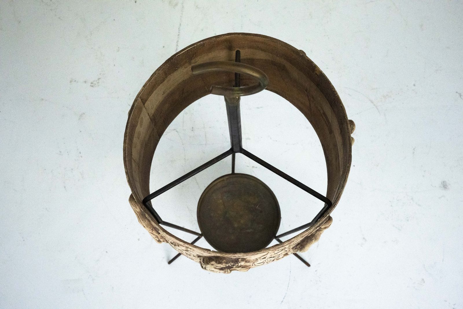 Mid Century Umbrella Stand In Iron And Brass With Neoclassical Relief, Italy 1950s photo buy