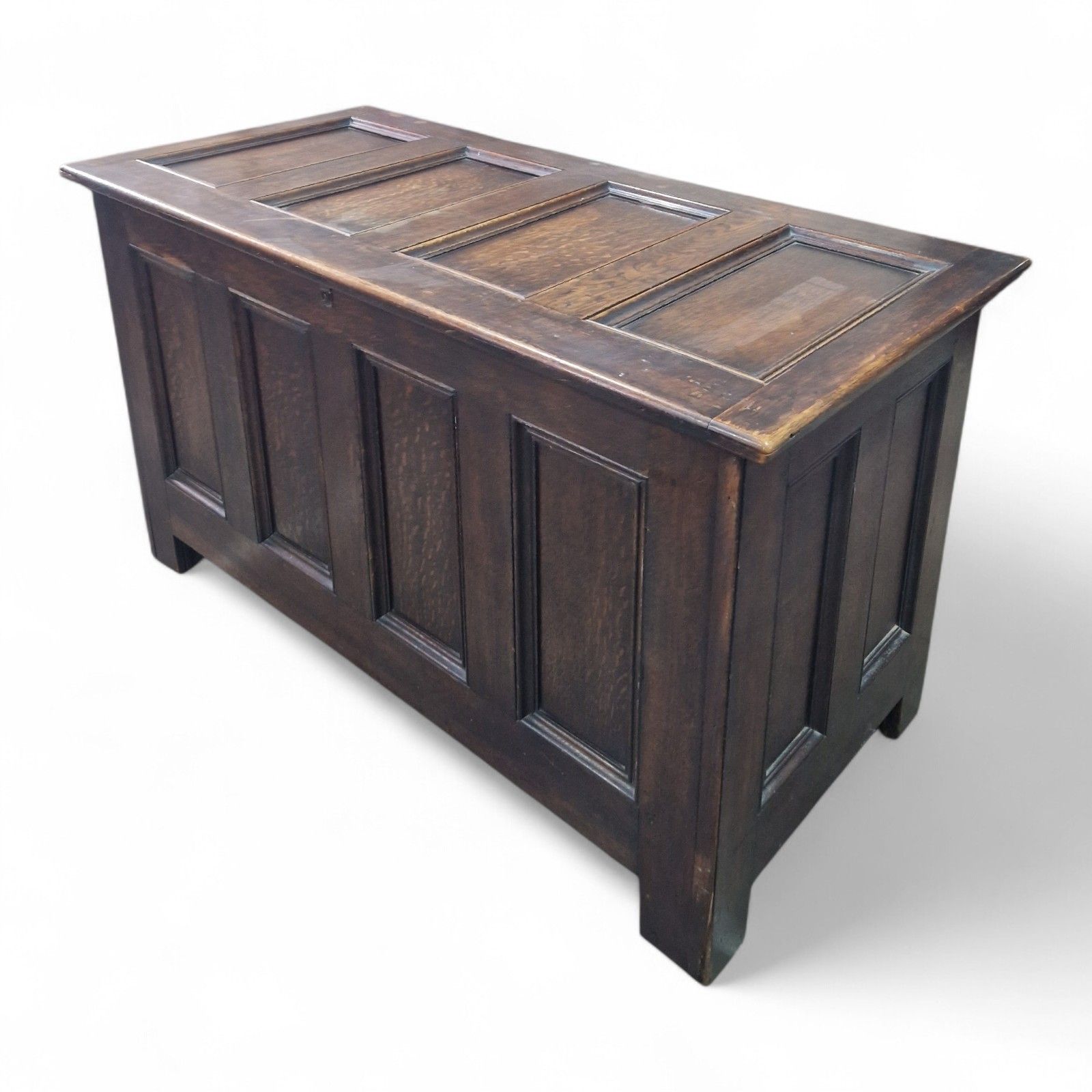19th Century Panelled Coffer Large Antique Oak Blanket Chest Trunk Oversized photo vinterior