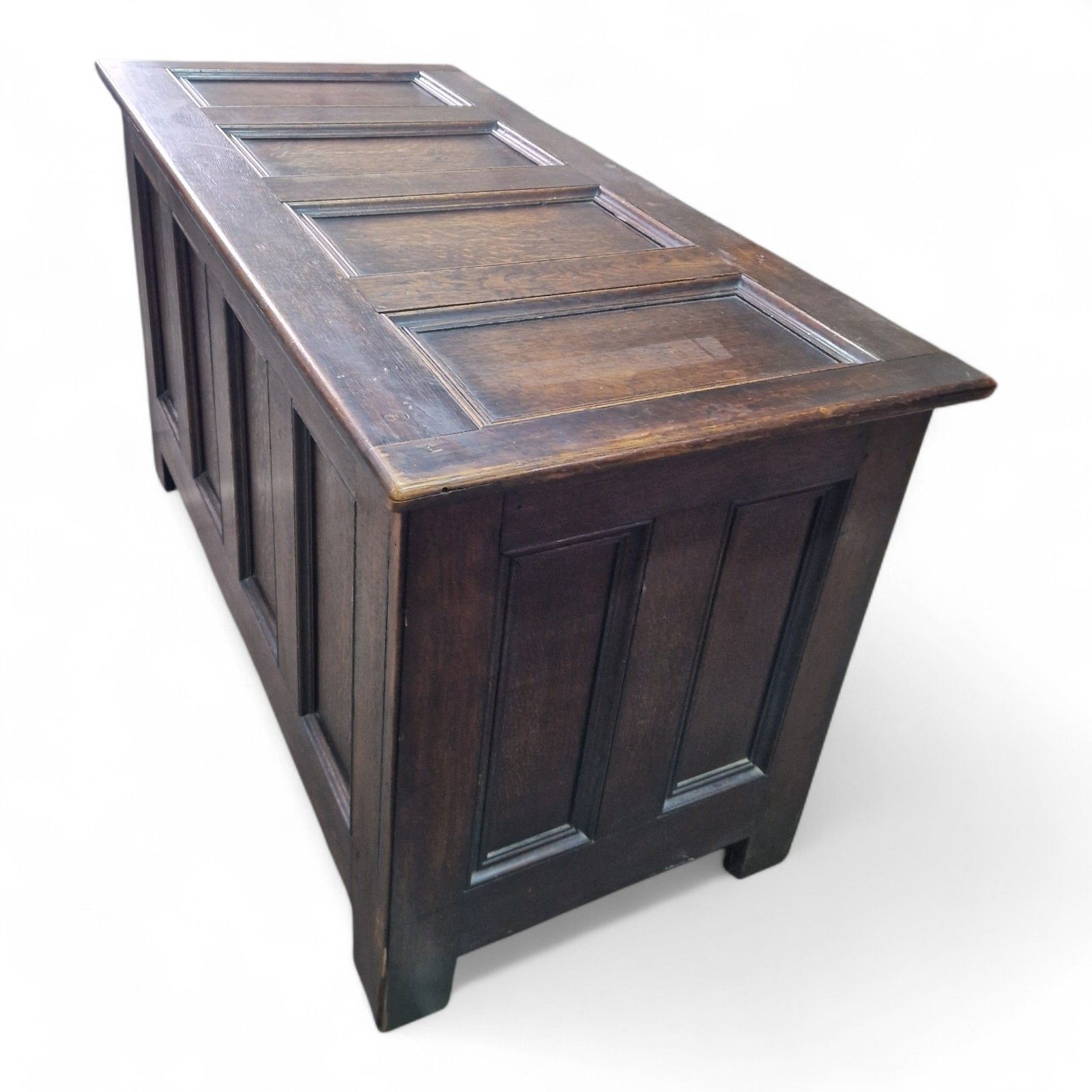 19th Century Panelled Coffer Large Antique Oak Blanket Chest Trunk Oversized photo buy