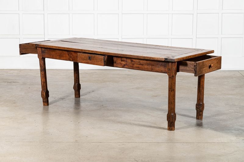Large 19thc French Elm & Fruitwood Farmhouse Table photo Furniture