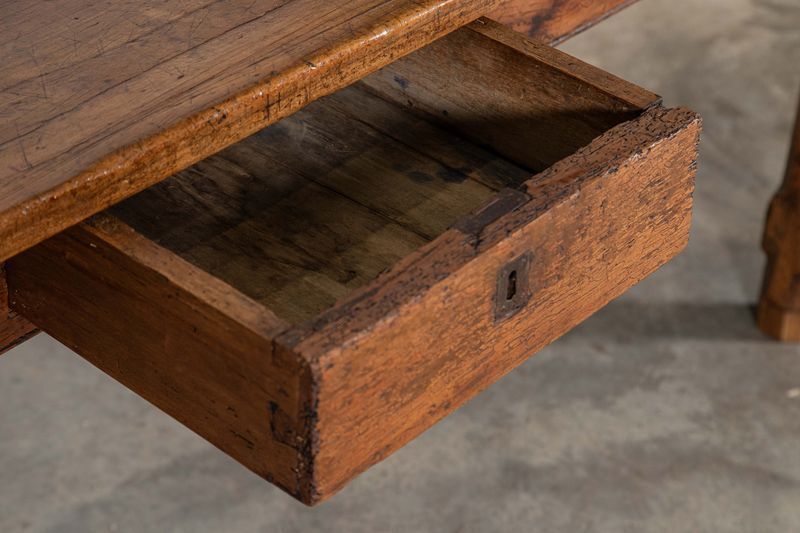 photo for sale Large 19thc French Elm & Fruitwood Farmhouse Table