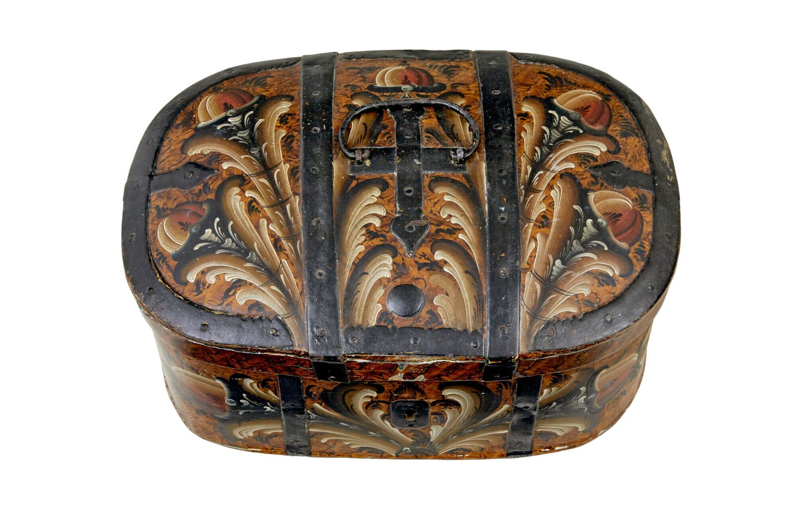 19th Century Scandinavian Folk Art Hand Painted Box photo for sale