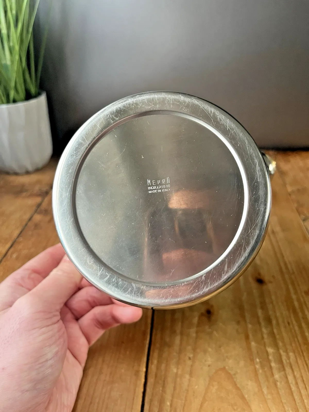 photo for sale Italian Designer Mepra Silver Gold Plate Art Deco Style Ice Bucket Bottle Cooler