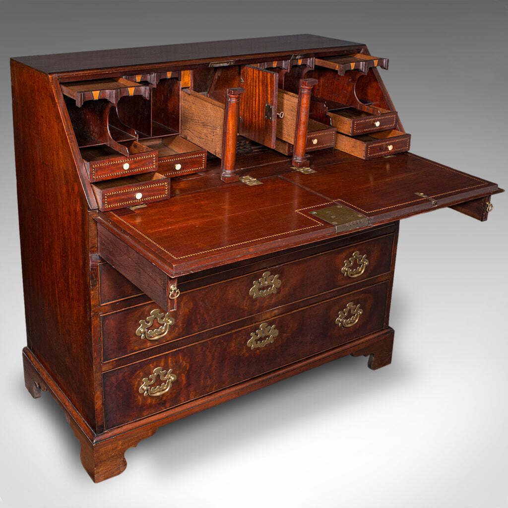 Rare Antique Barrister's Bureau, English Secretary, Escritoire, Georgian, C.1760 photo for sale