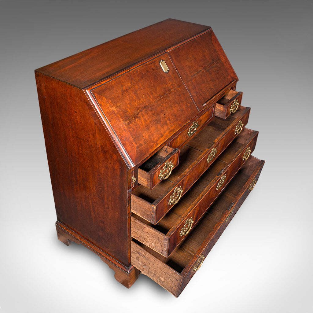 Rare Antique Barrister's Bureau, English Secretary, Escritoire, Georgian, C.1760 photo vintage