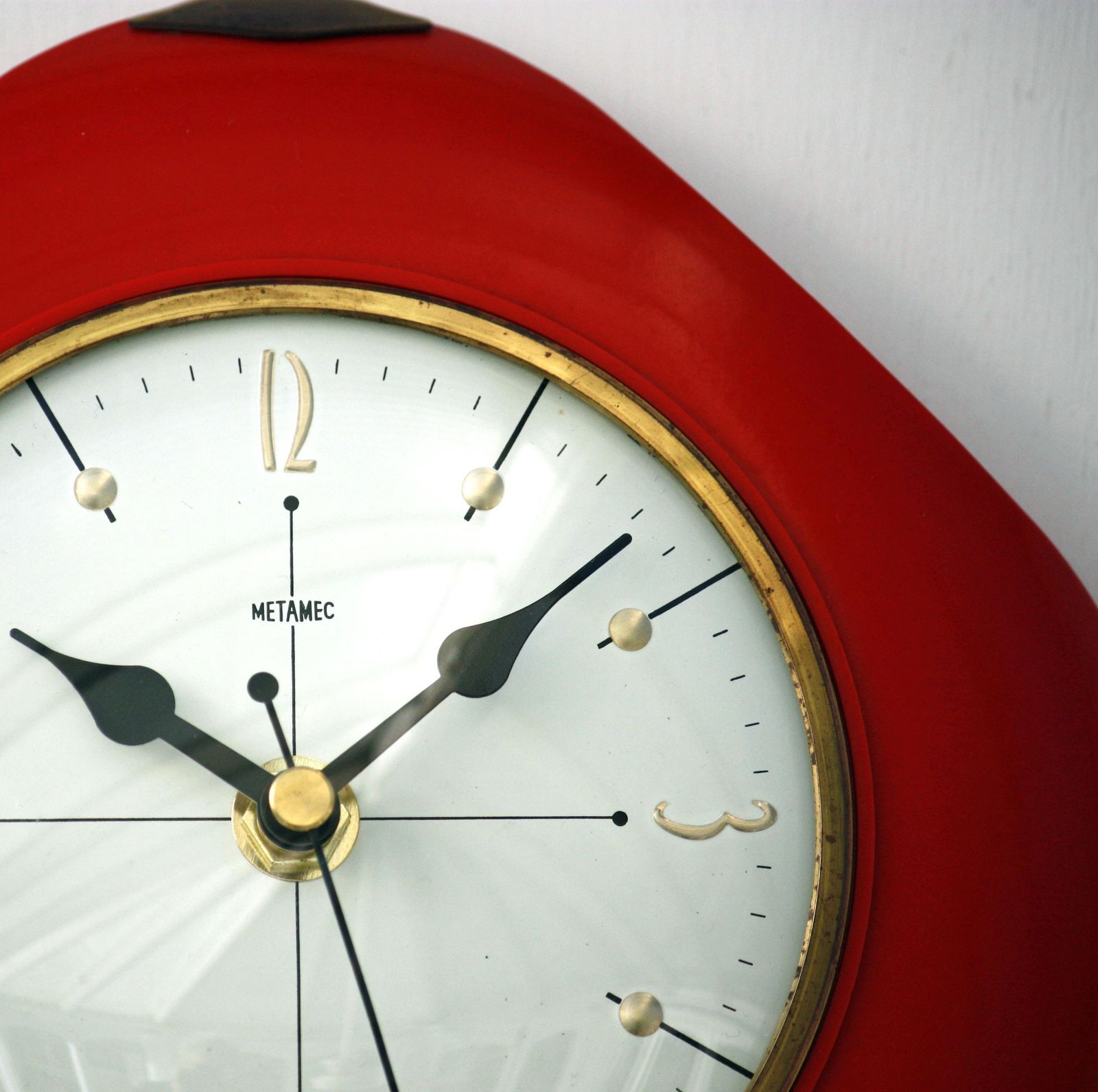 Vintage Metamec Wall Clock   19cm Red Retro Mid Century Clock Gift Kitchen Clock Off The Wall Clocks photo for sale