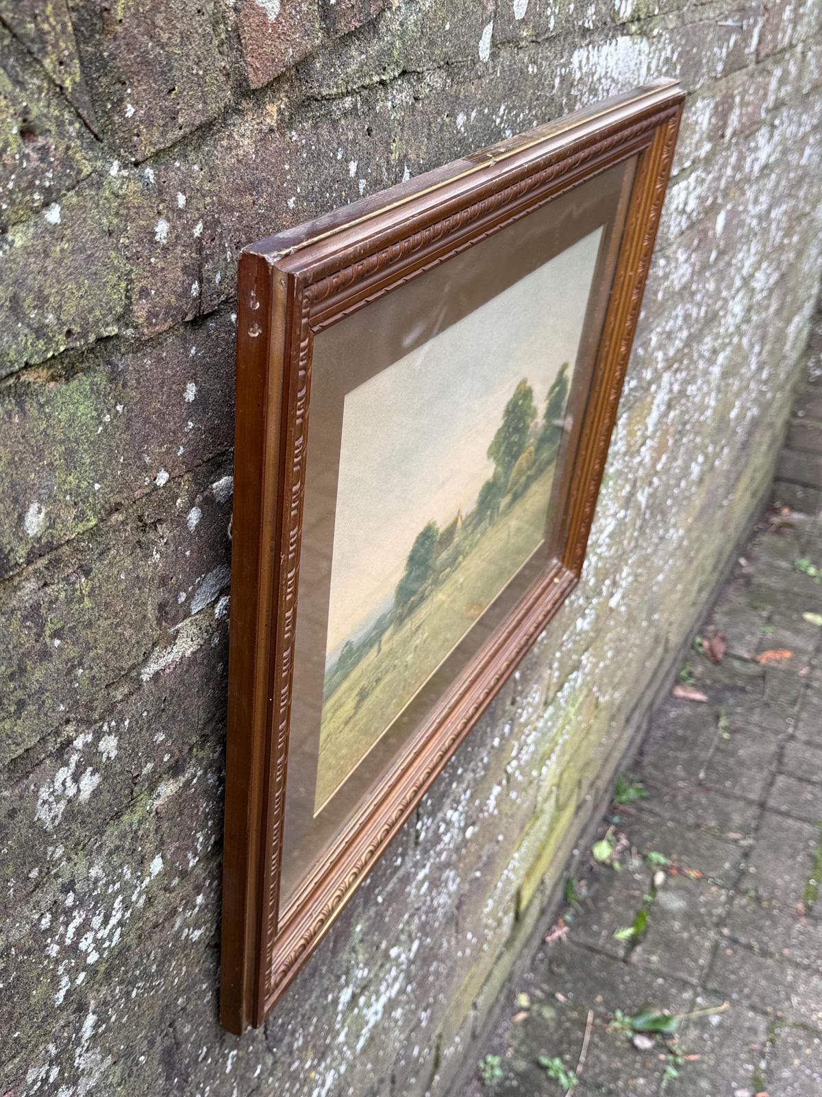 104.0 1900s Tranquil English Pastoral Landscape Print Near Little Marlow, Buckinghamshire Scene photo
