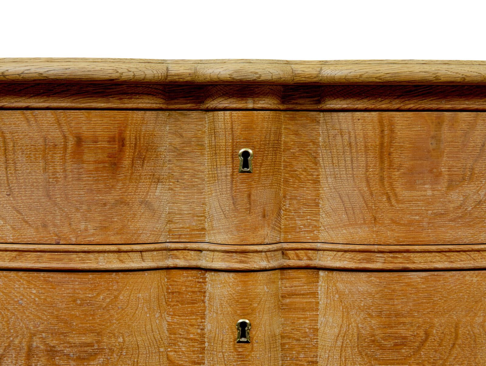 Furniture Mid Century Baroque Revival Solid Oak Chest Of Drawers photo