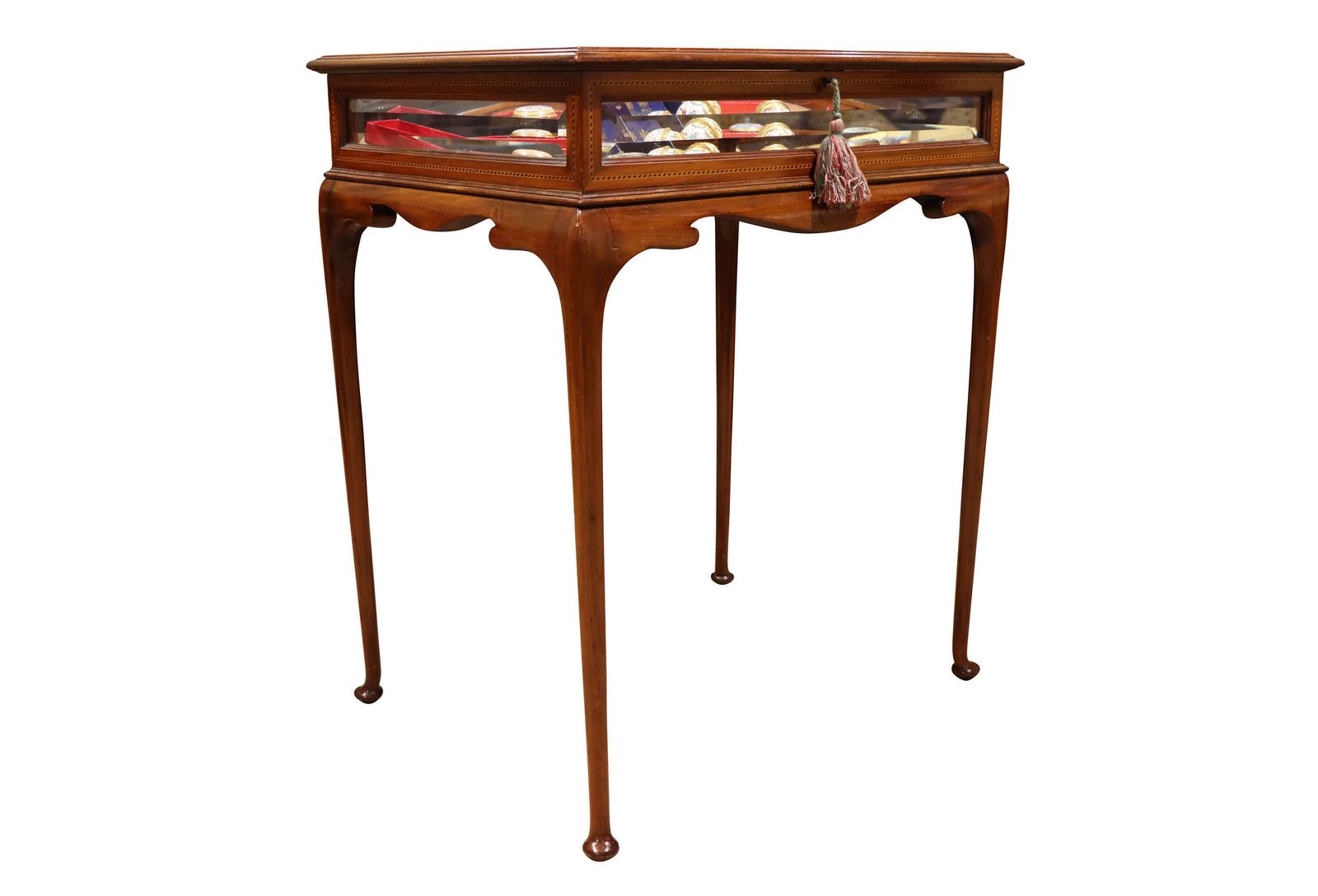 Late Victorian Mahogany Bijouterie Display Table With Bevelled Glass, Circa 1900 photo furniture