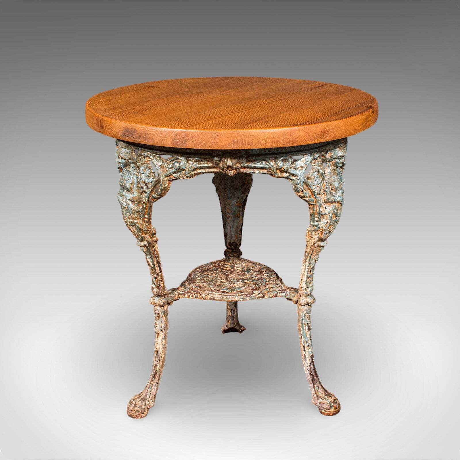 Antique Tavern Table, English, Pine, Cast Iron, Britannia, Pub, Victorian, 1880 photo furniture